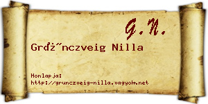 Grünczveig Nilla névjegykártya